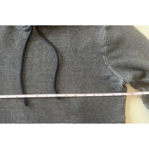 Old Navy Women Size M Sweatshirt Navy Blue Heather Drawstring 100% Cotton Casual - Picture 7 of 7